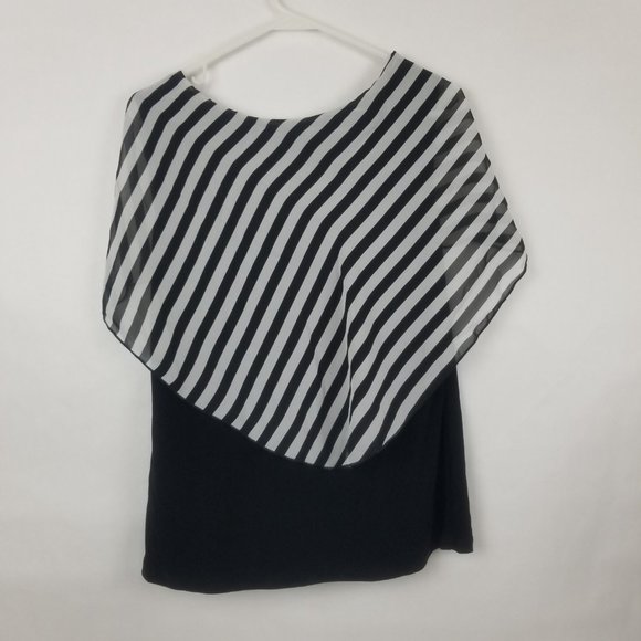 Celly K Blouse Sleeveless with Cover Size L Black and White - Picture 2 of 3